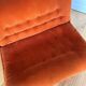 Orange corduroy convertible armchair, 1970s