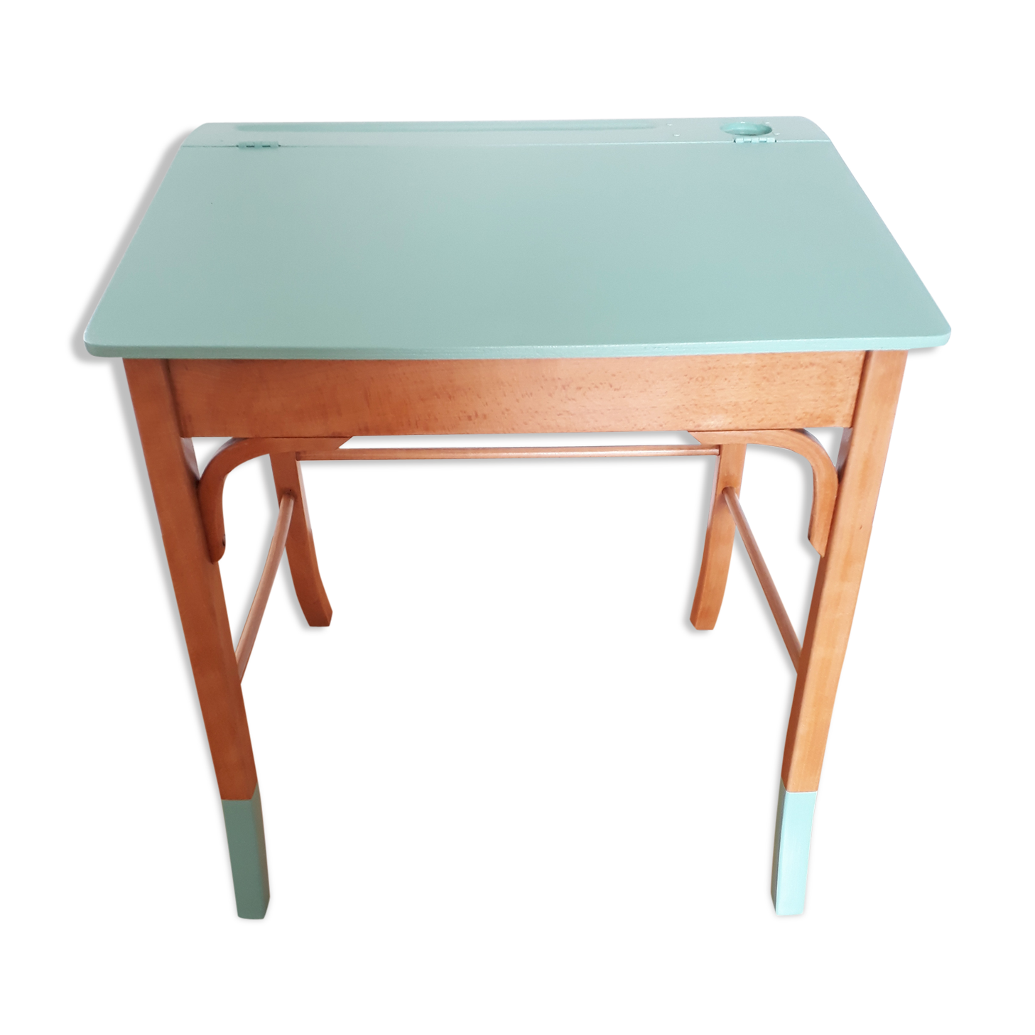Bureau pupitre enfant Baumann années 50 vert