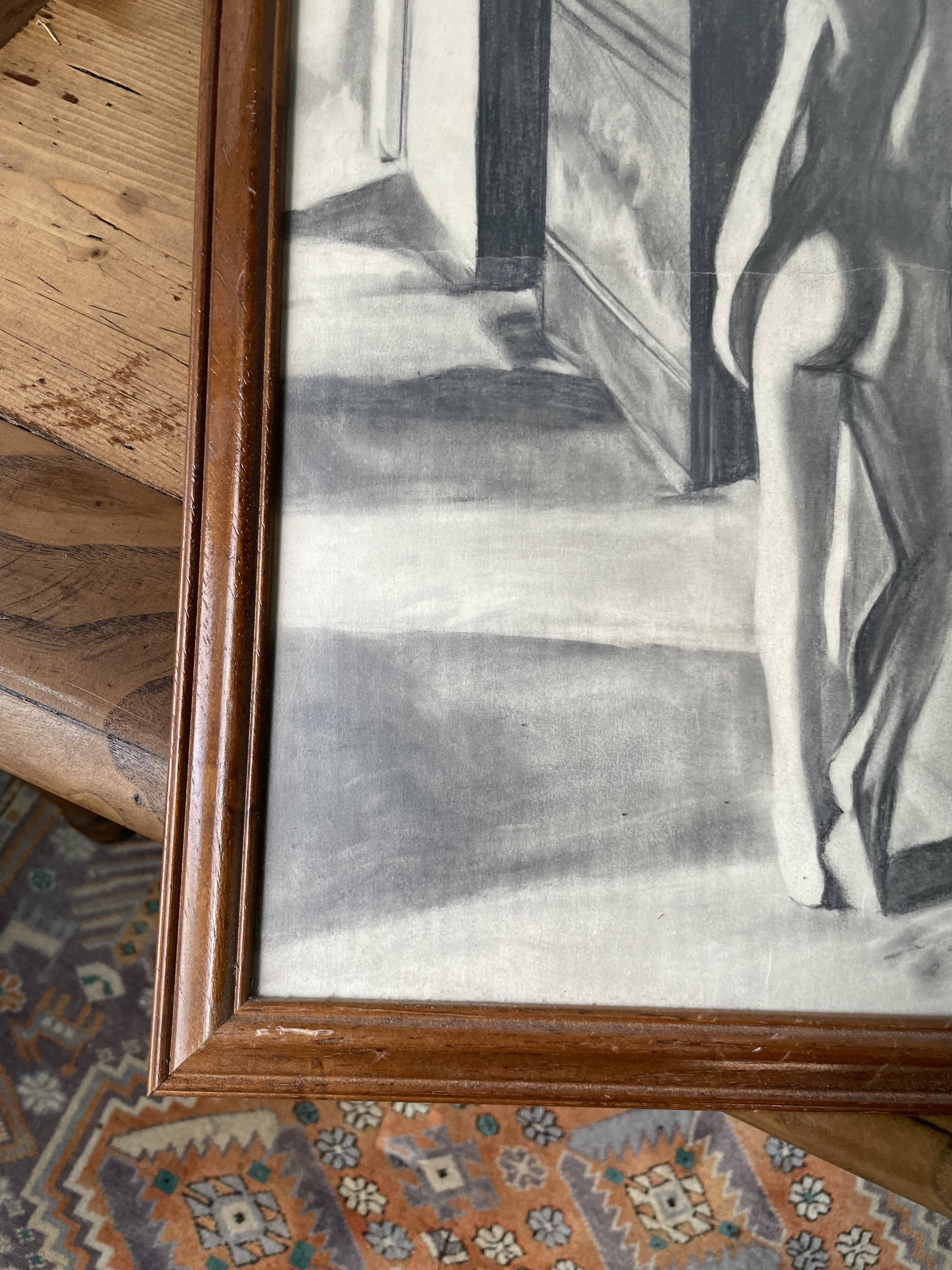 Nude charcoal drawing