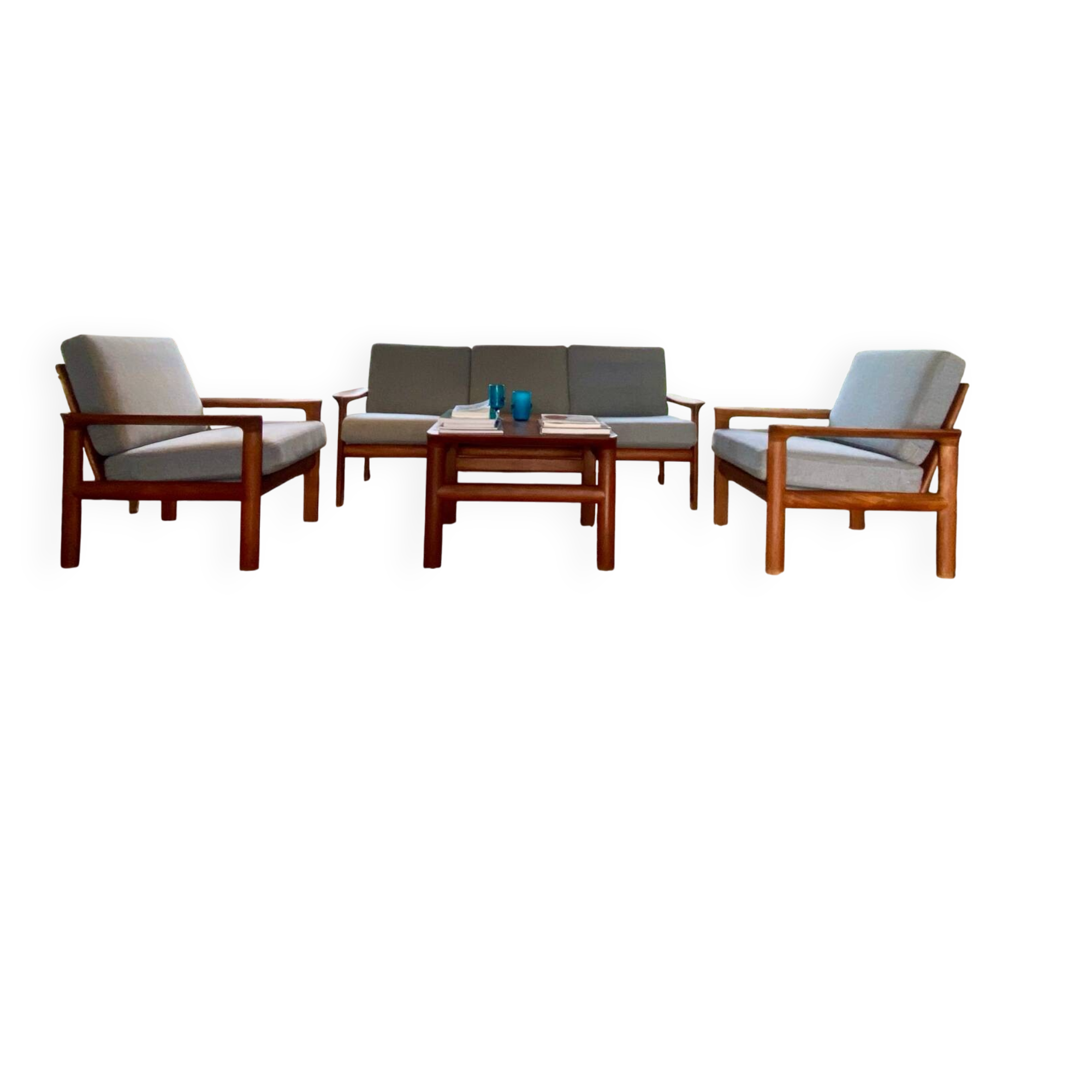 Scandinavian living room set in solid teak – Komfort, Denmark, year