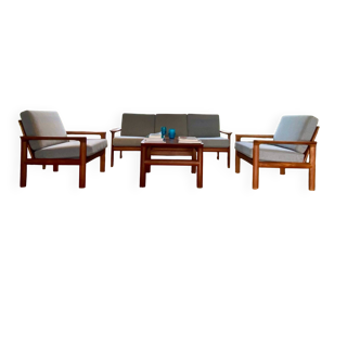 Scandinavian living room set in solid teak – Komfort, Denmark, year