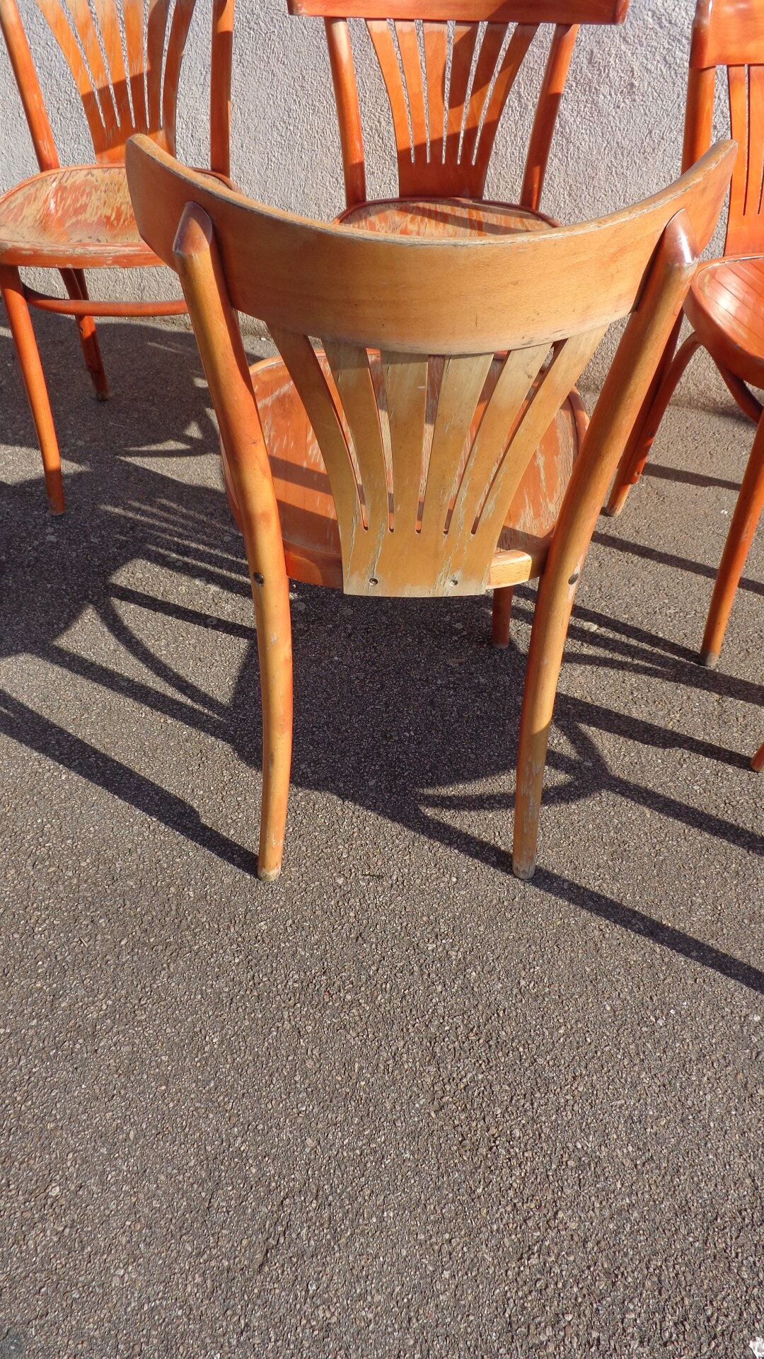 Set de 6 chaises bistrot rouge