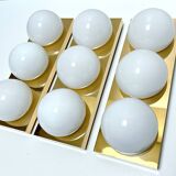 3 vintage limburg sconces, bronze gilded with fine gold, glass