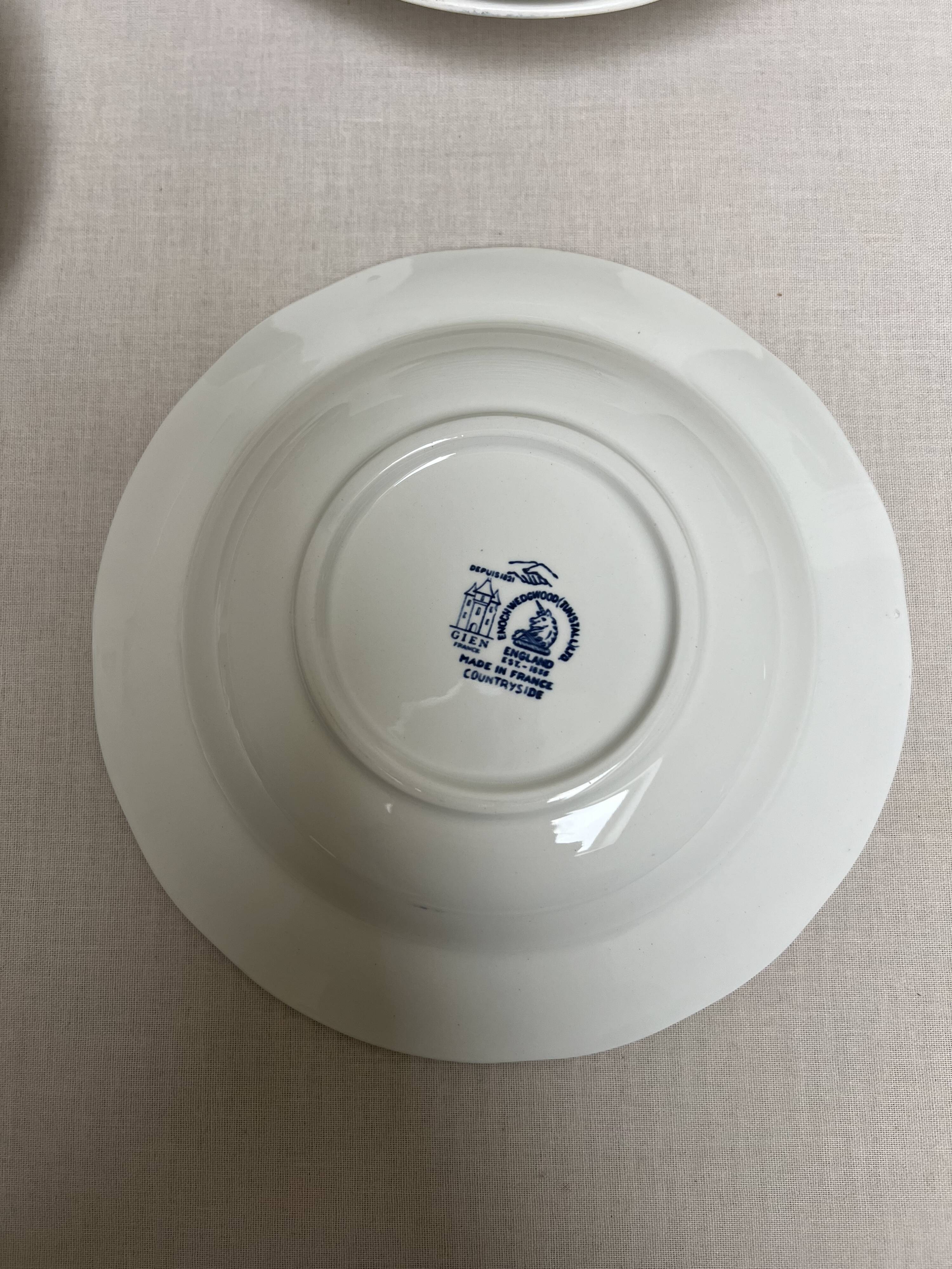 English plates Gien countryside