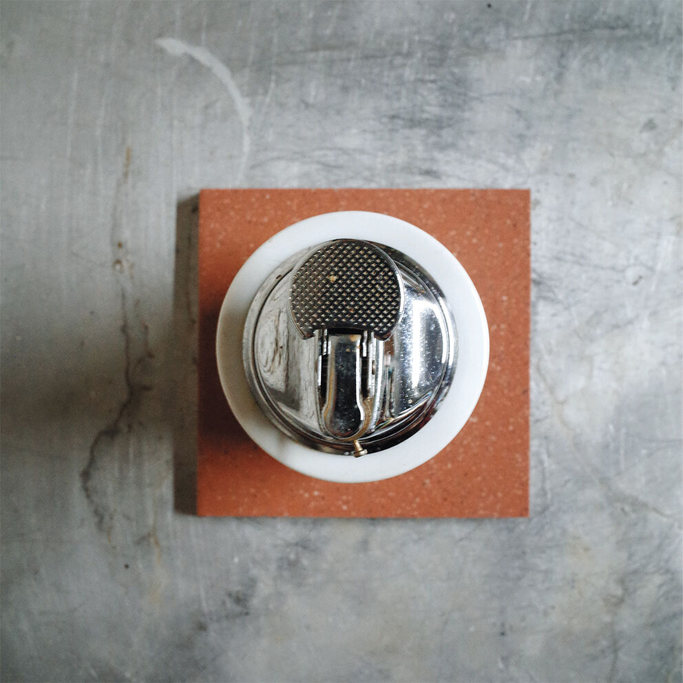 Alphonse mucha table lighter for job in earthenware