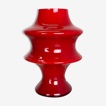 "Mushroom" Red Glass Table Desktop Light Made Hustadt Lights, Germany, 1970 No.2