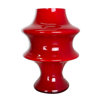 "Mushroom" Red Glass Table Desktop Light Made Hustadt Lights, Germany, 1970 No.2