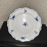 Assiette ancienne en Faïence du Nord à décor floral bleu XVIIIème Siècle
