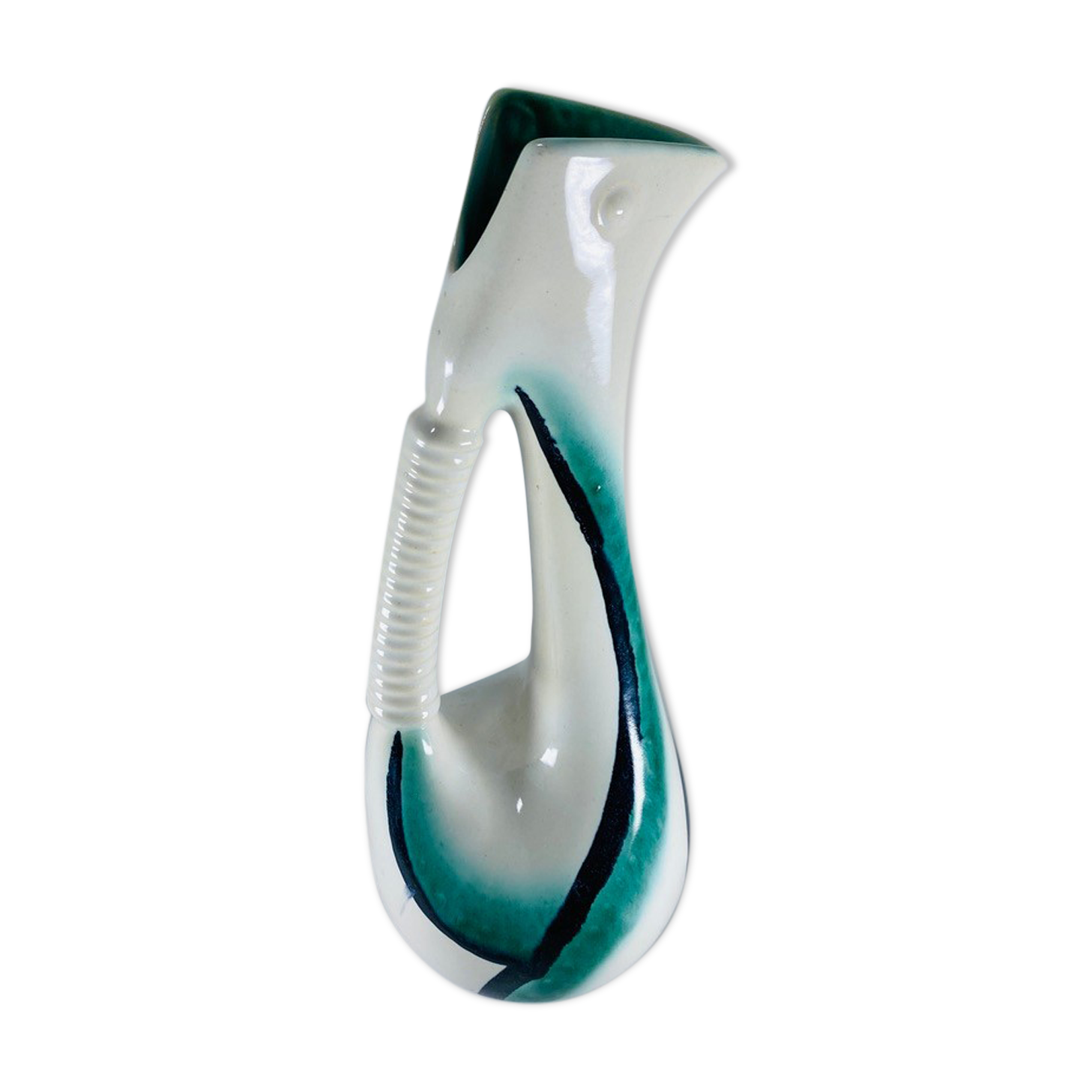Zoomorphic pitcher made in Belgium 1950