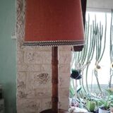 1940s turned wood floor lamp