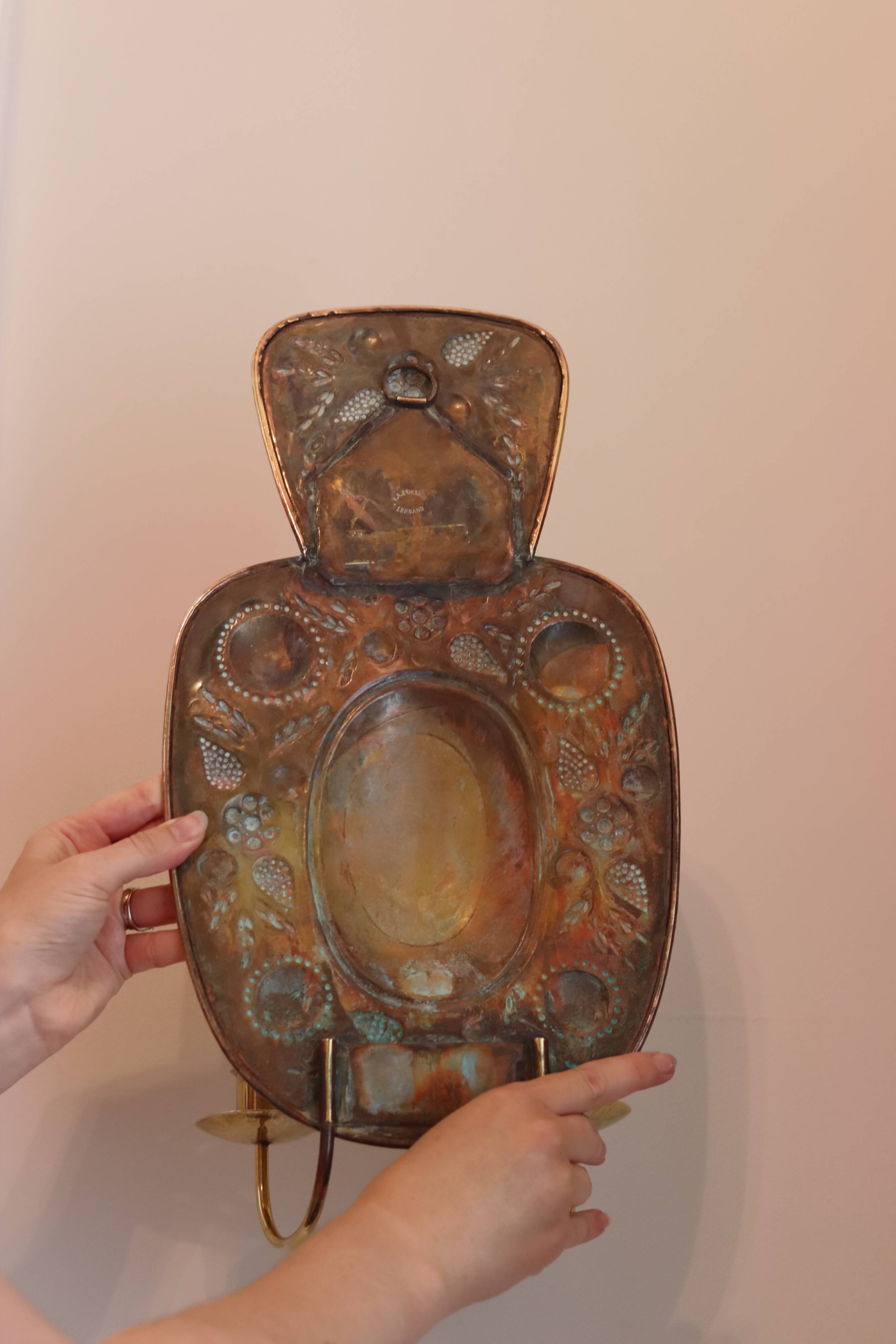 Mid Century Swedish Brass Sconce