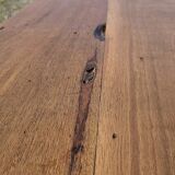 Industrial teak and metal table