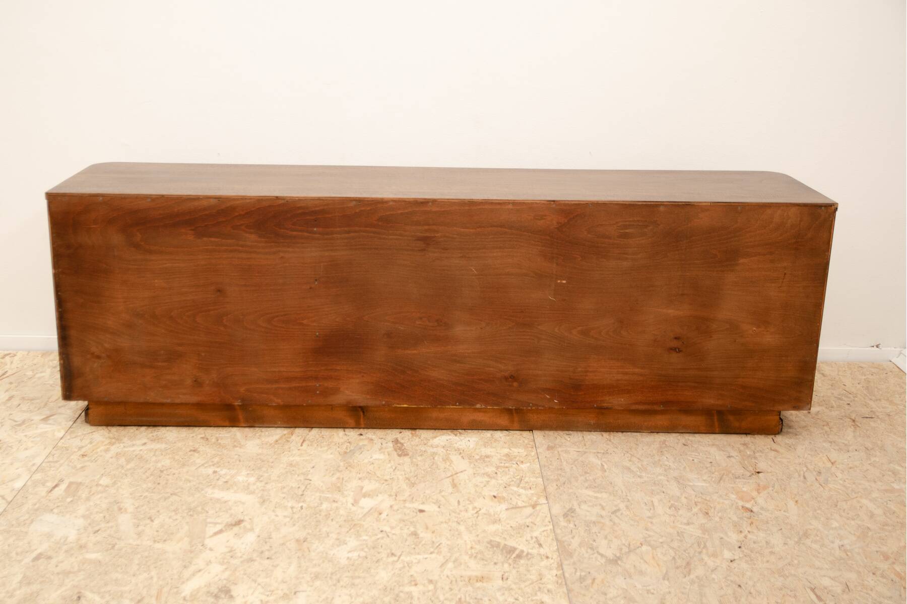 Fully renovated art deco walnut sideboard, 1930s, czechoslovakia