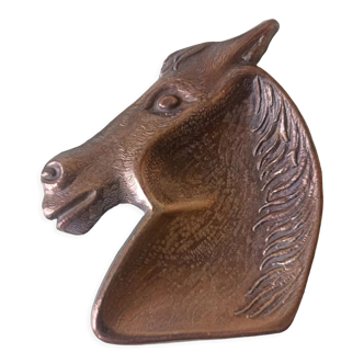 Vintage brass horse ashtray