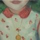 Old oil painting Portrait of a young impressionist girl from the 20th century