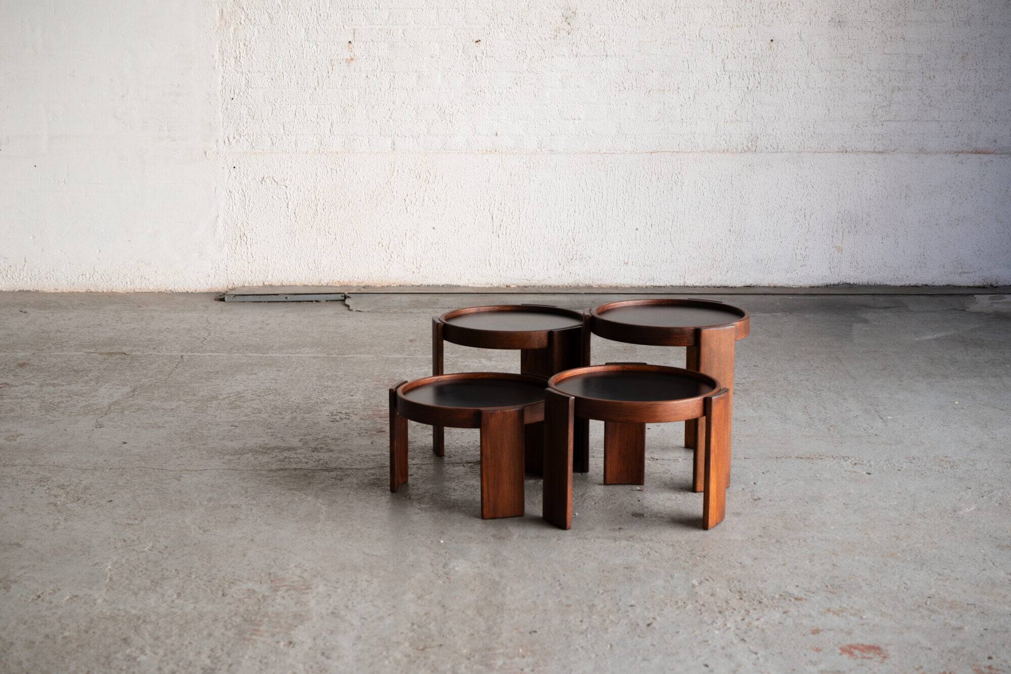 Set of 4 nesting tables by Gianfranco Frattini.