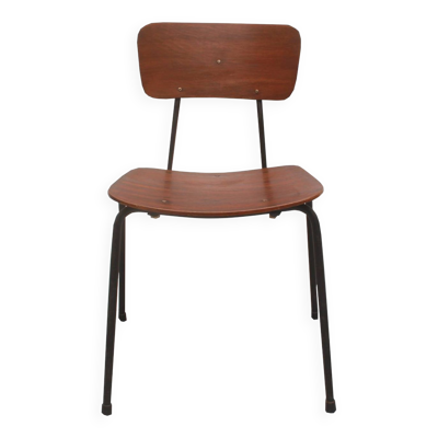 Chaise en contreplaqué des années 1960, design industriel