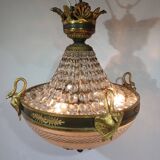Empire chandelier in bronze and crystal