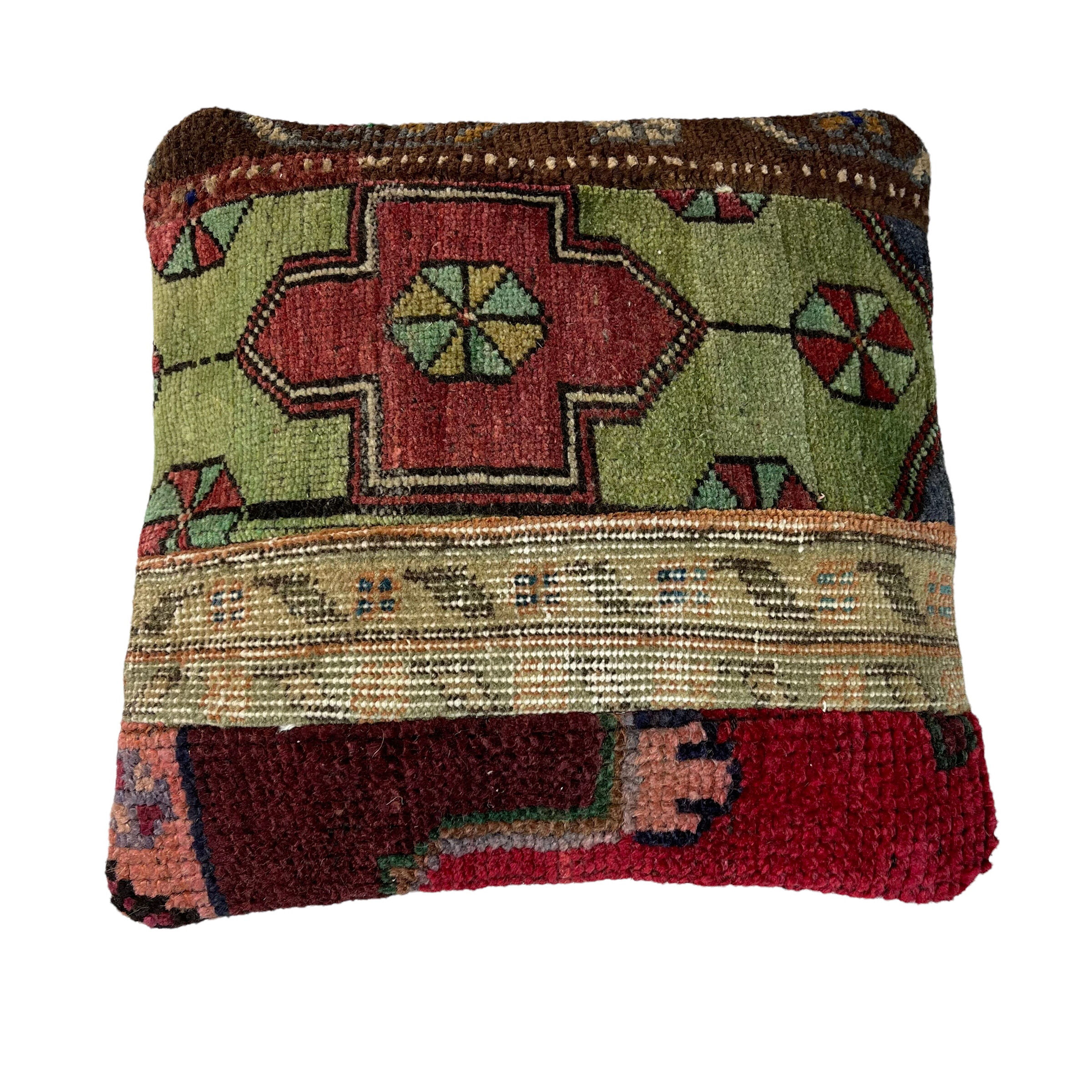 Vintage Turkish Patchwork Rug Cushion Cover 40x40 cm