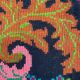 Vintage carpet in Romanian wool floral design and brown leaves 263x146cm