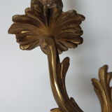 Trio d'anciennes appliques en bronze - style Louis XV - 2 feux
