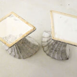 Pair of marble fan vases