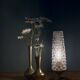 Vintage glass tulip table lamp