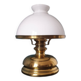 Brass and opaline lamp