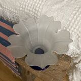 Vintage frosted glass tulip vase