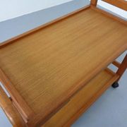 Danish Teak Bar Cart with Removable Tray, 1960s