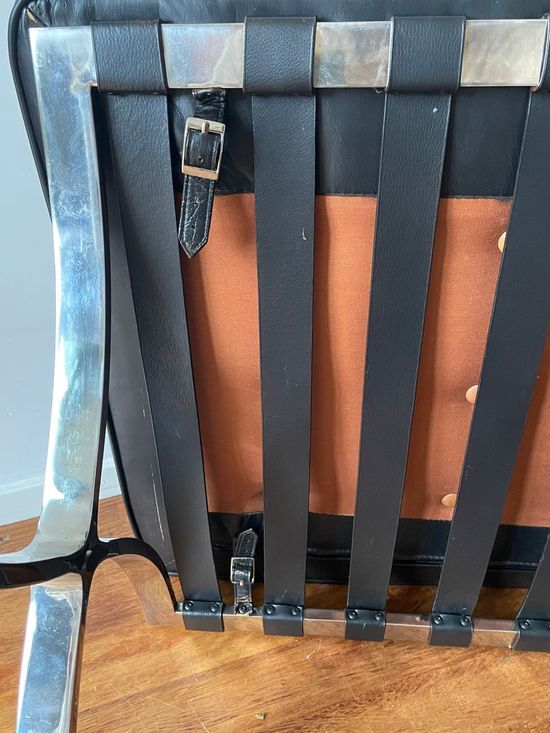 Vintage leather ottoman stool