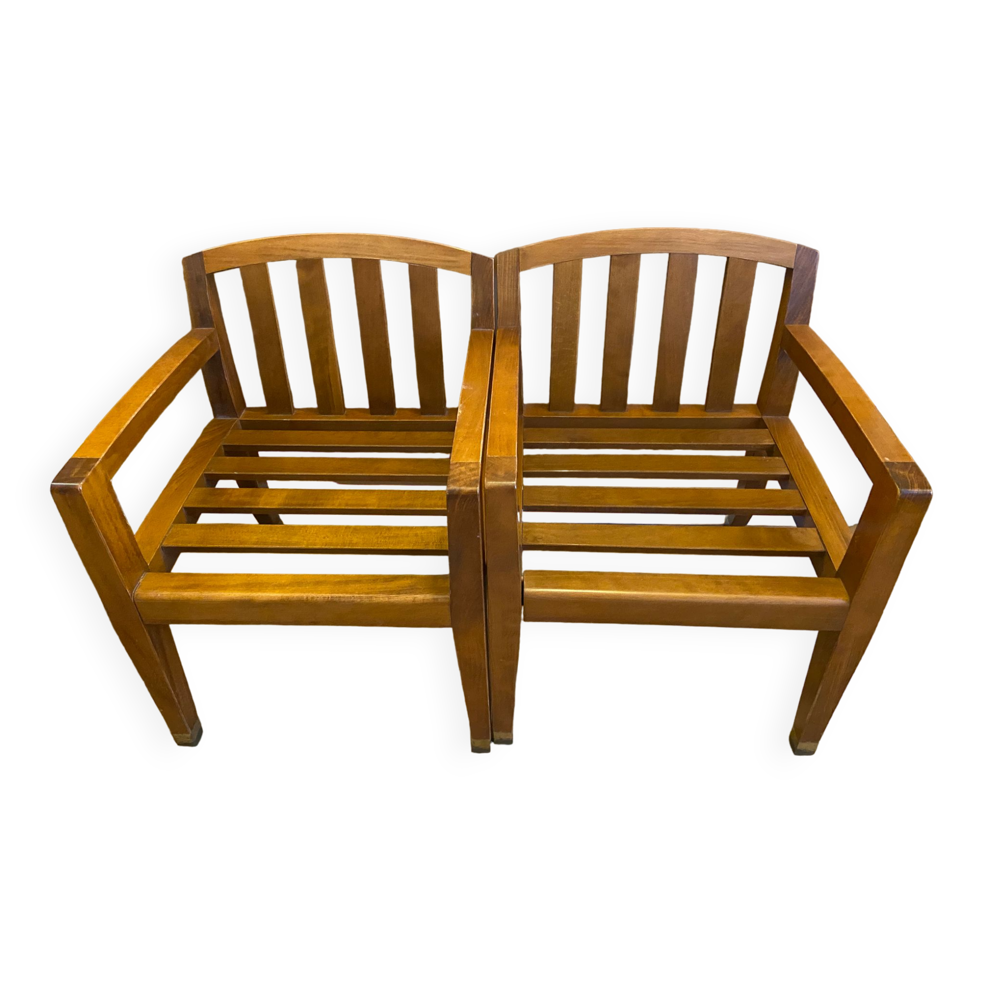 Pair of low armchairs