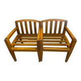 Pair of low armchairs