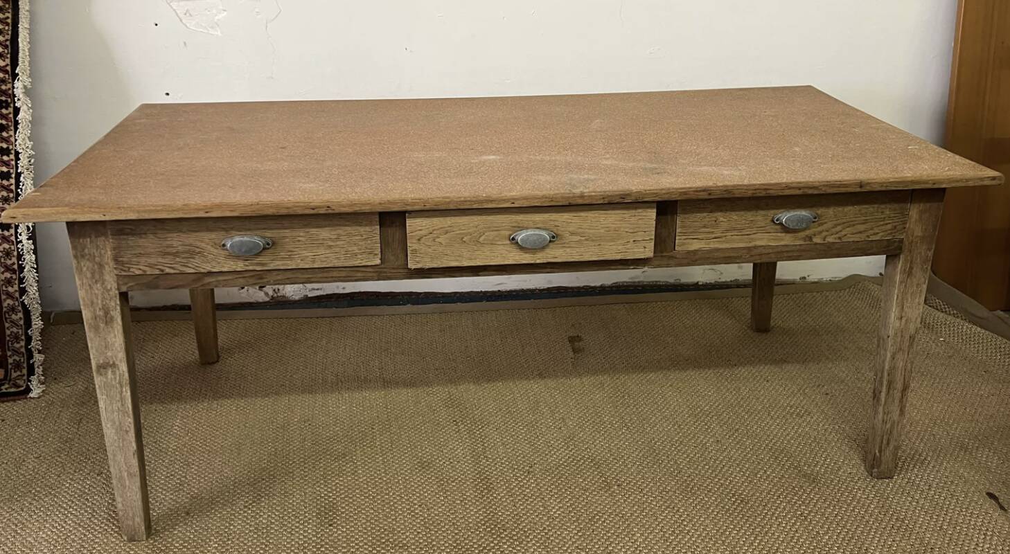 Vintage 3 Drawer Farmhouse Table