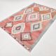 Tapis Kilim géométrique rouge et rose fait main 5x8, 160x238 cm