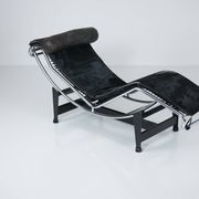 Black Fur LC4 Chaise Longue by Le Corbusier & Pierre Jeanneret for Cassina
