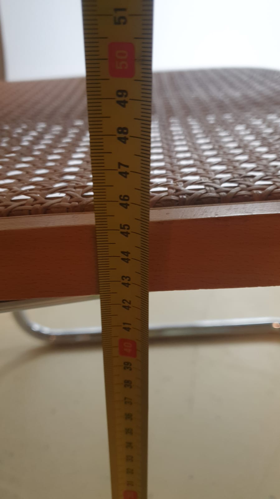 Tubular frame and cane cantilever desk chair Marcel Breuer