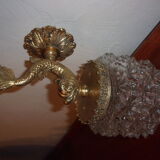 Wall lamp ingsened brass glass fish 1950/1960