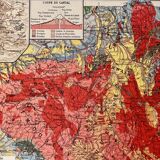 Old map of the massif central from 1945
