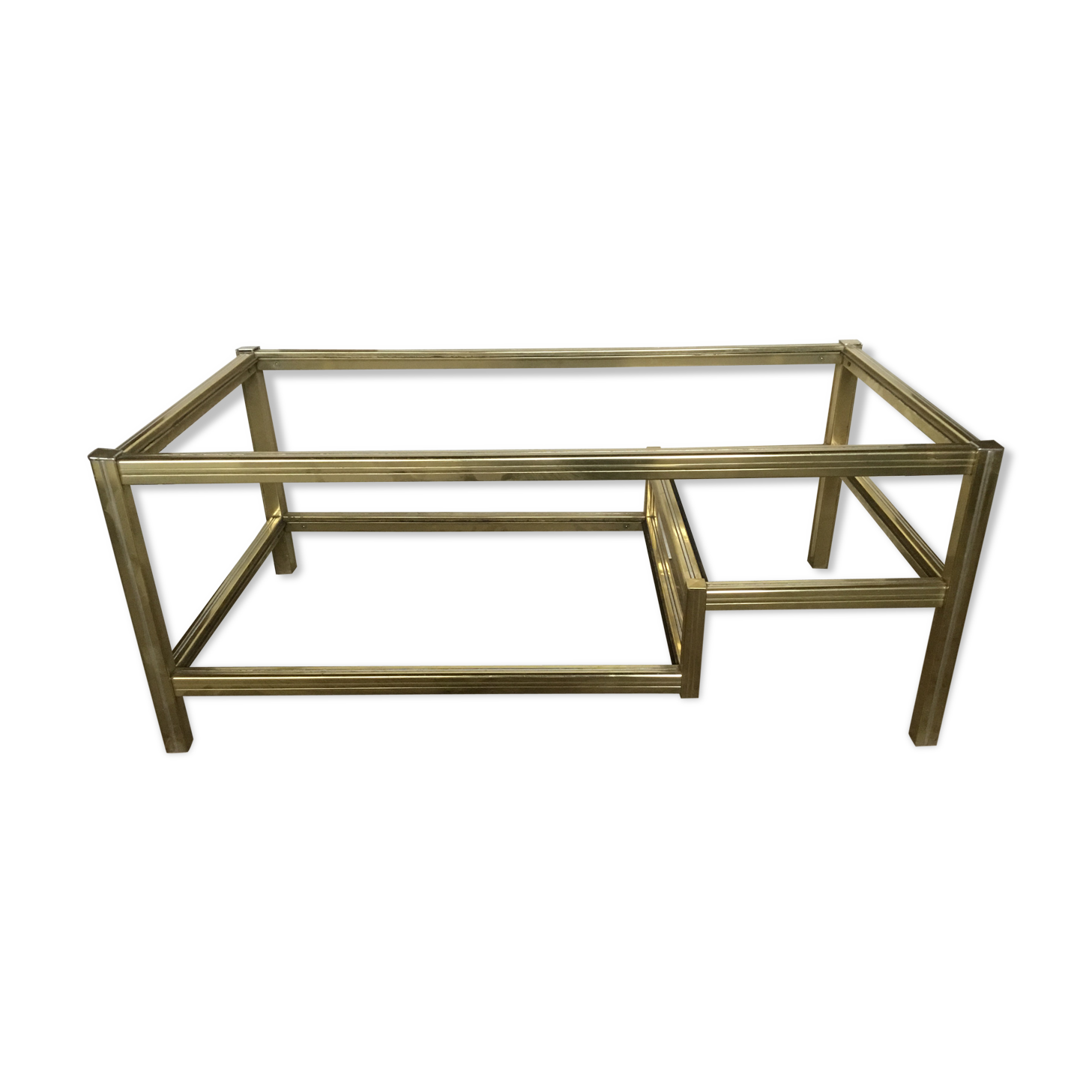 Vintage table 70 alu chrome and gold