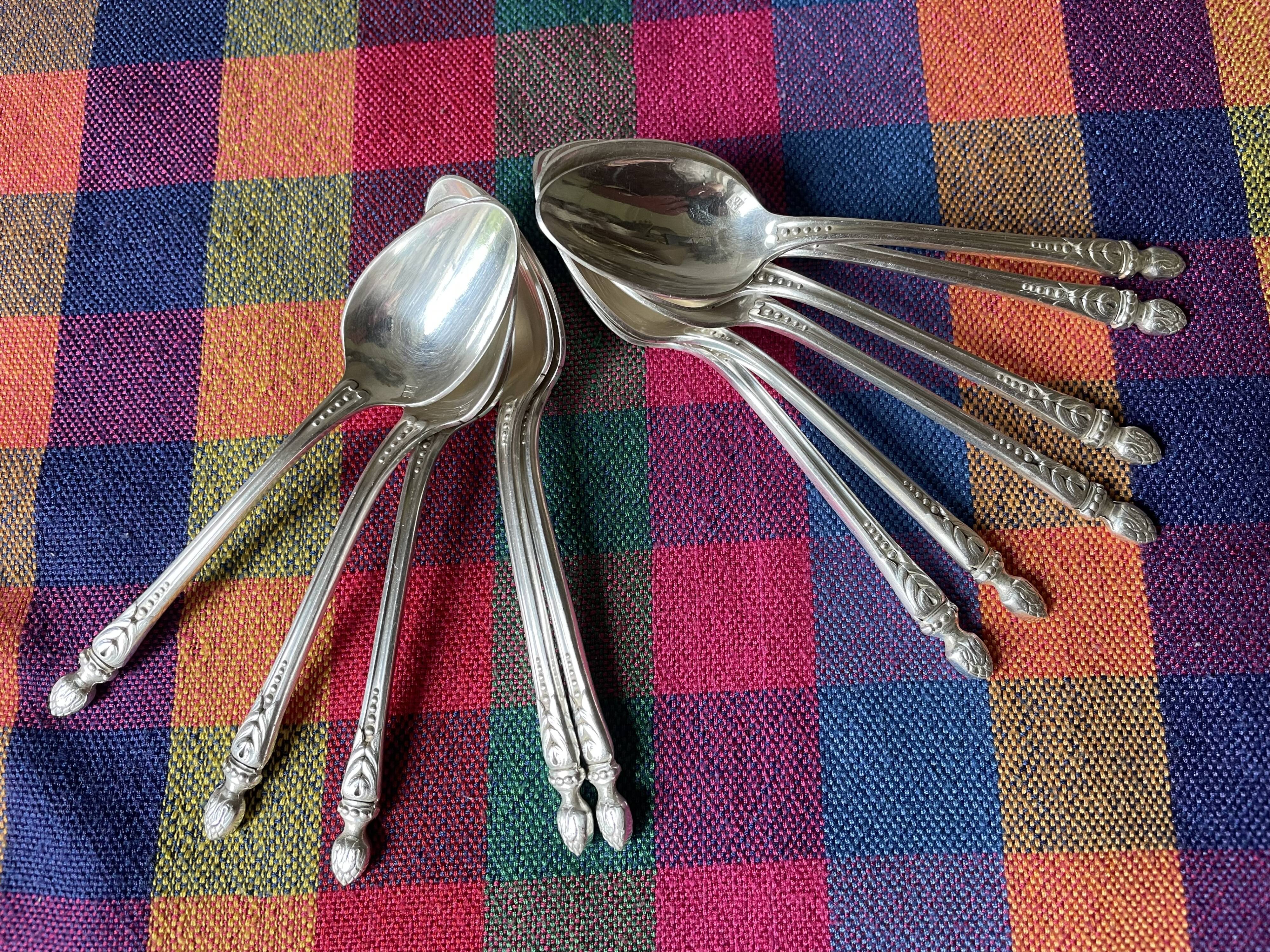 Apollo silver metal mocha spoons