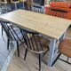 Sky blue and light wood farm table early 20th century 138 cm
