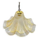 Vintage Murano Glass Umbrella Pendant with Amber Color Decor, 1970s.