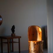 Modern primitive Swedish hand-carved pine stump chair, Wabi Sabi, 1960s