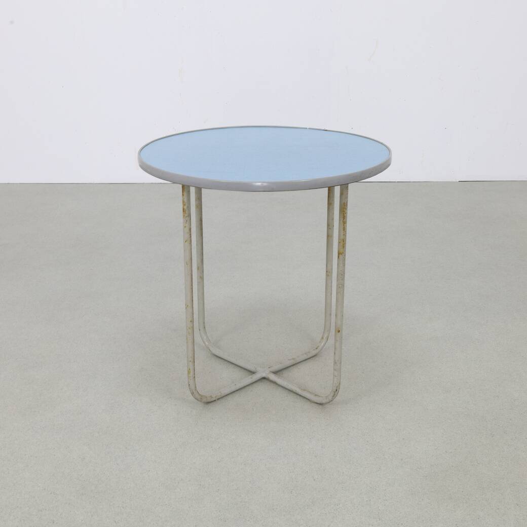 Dutch round bauhaus side table, 1930s
