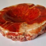 Vintage ashtray / pocket in red alabaster by Romano Bianchi, Italy 1960
