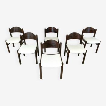 Vintage brutalist dining chairs, set of 6 - 1960s