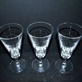 Baccarat set of 6 cut crystal champagne flutes, Carcassonne model, 1960