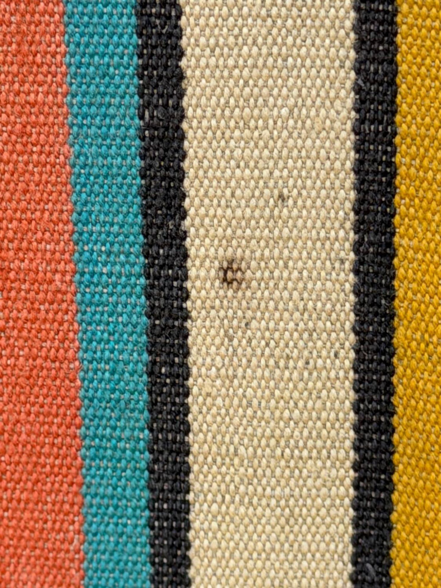 Transat chilienne ancienne toile rayée multicolore patine d'origine