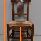 Chaise à langer paillée en merisier, époque directoire - 1ère partie du xixe